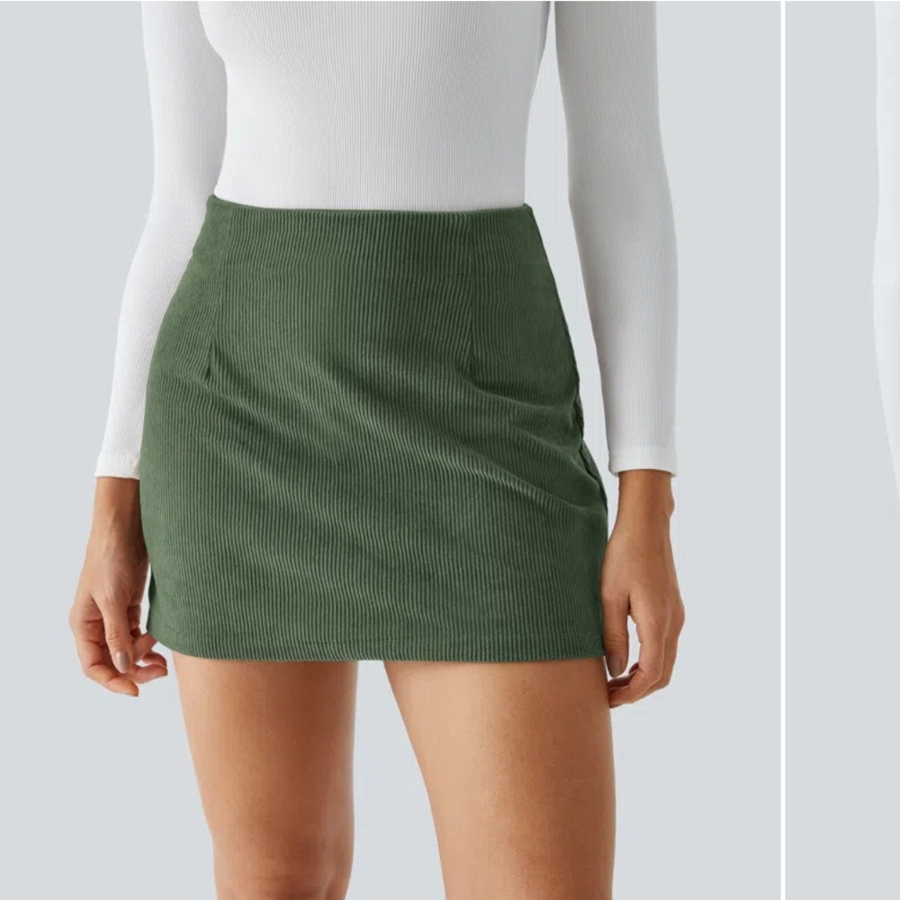 HALARA Green Pencil Mini Skirt Casual